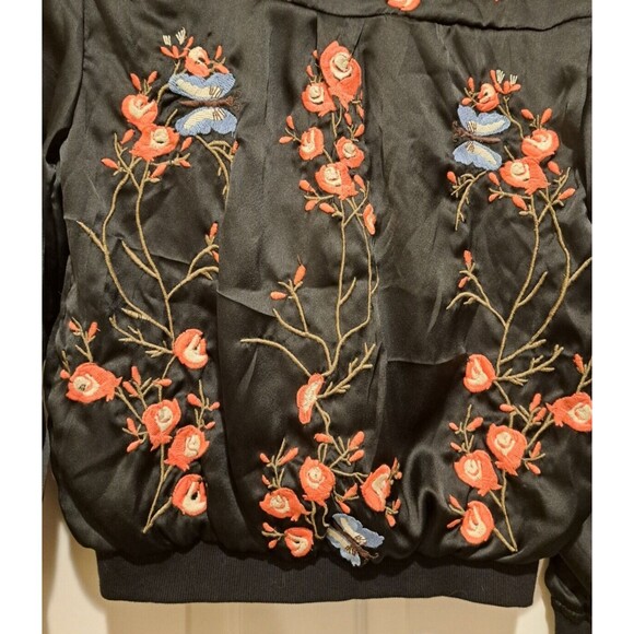 Walter Baker Floral & Butterfly Embroidered Bomber Jacket Size Small - Picture 8 of 16